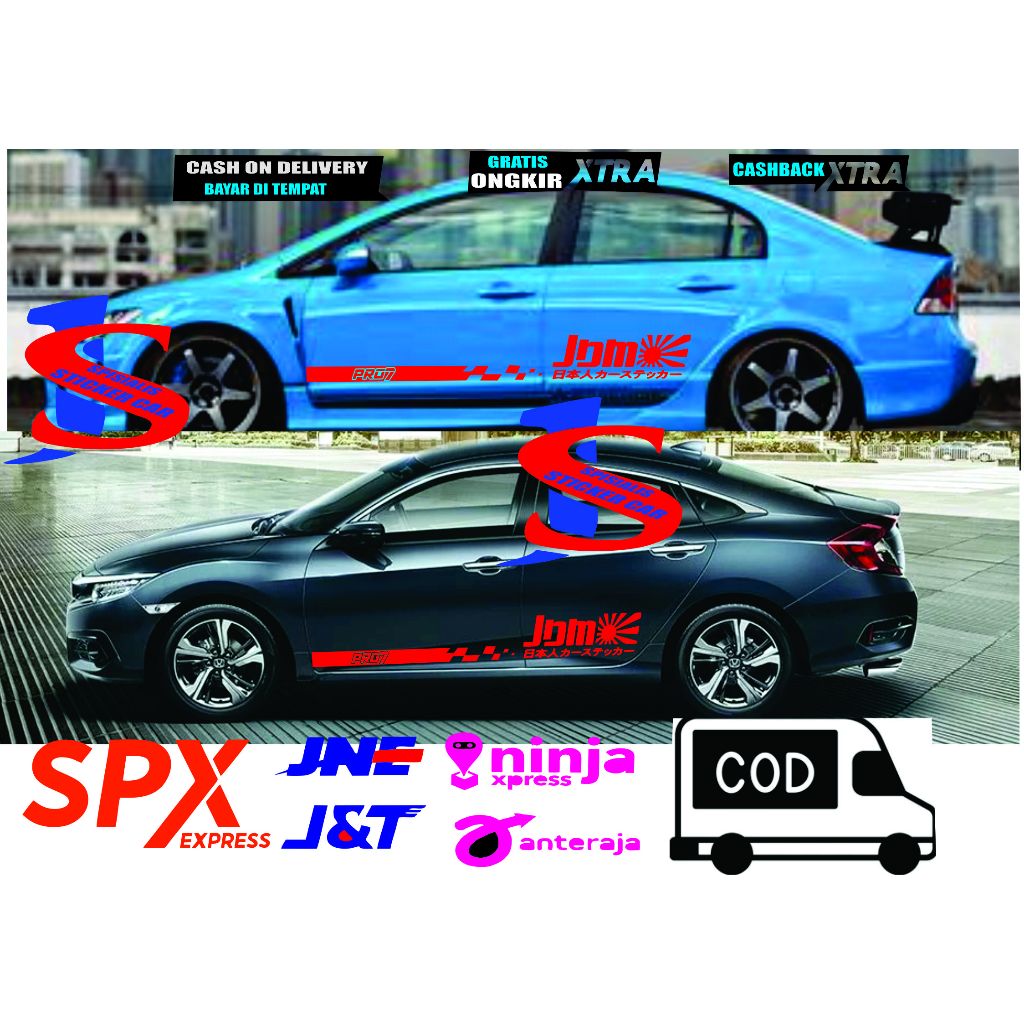 stiker mobil sedan vios civic stiker list body mobil sedan striping pro7