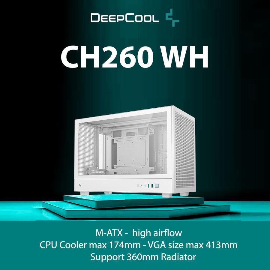 DEEPCOOL CASE CH260 WHITE Matx/CASE GAMING/PC GAMING/WHITE