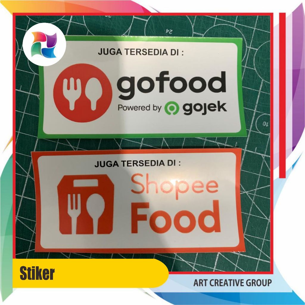 

stiker online food anti air bahan vinil ukuran 5x10 cm
