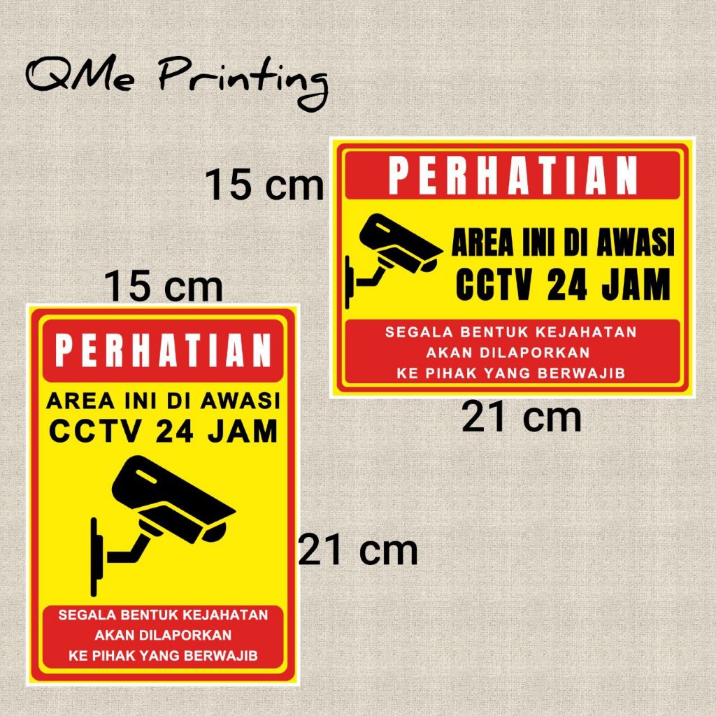 

Stiker vinyl anti air AREA DIPANTAU CCTV 24 JAM PORTRAIT / LANDSCAPE laminasi glossy