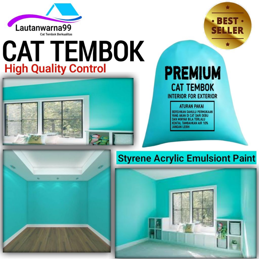Cat Tembok Warna Khusus Biru Tosca Tahan Cuaca