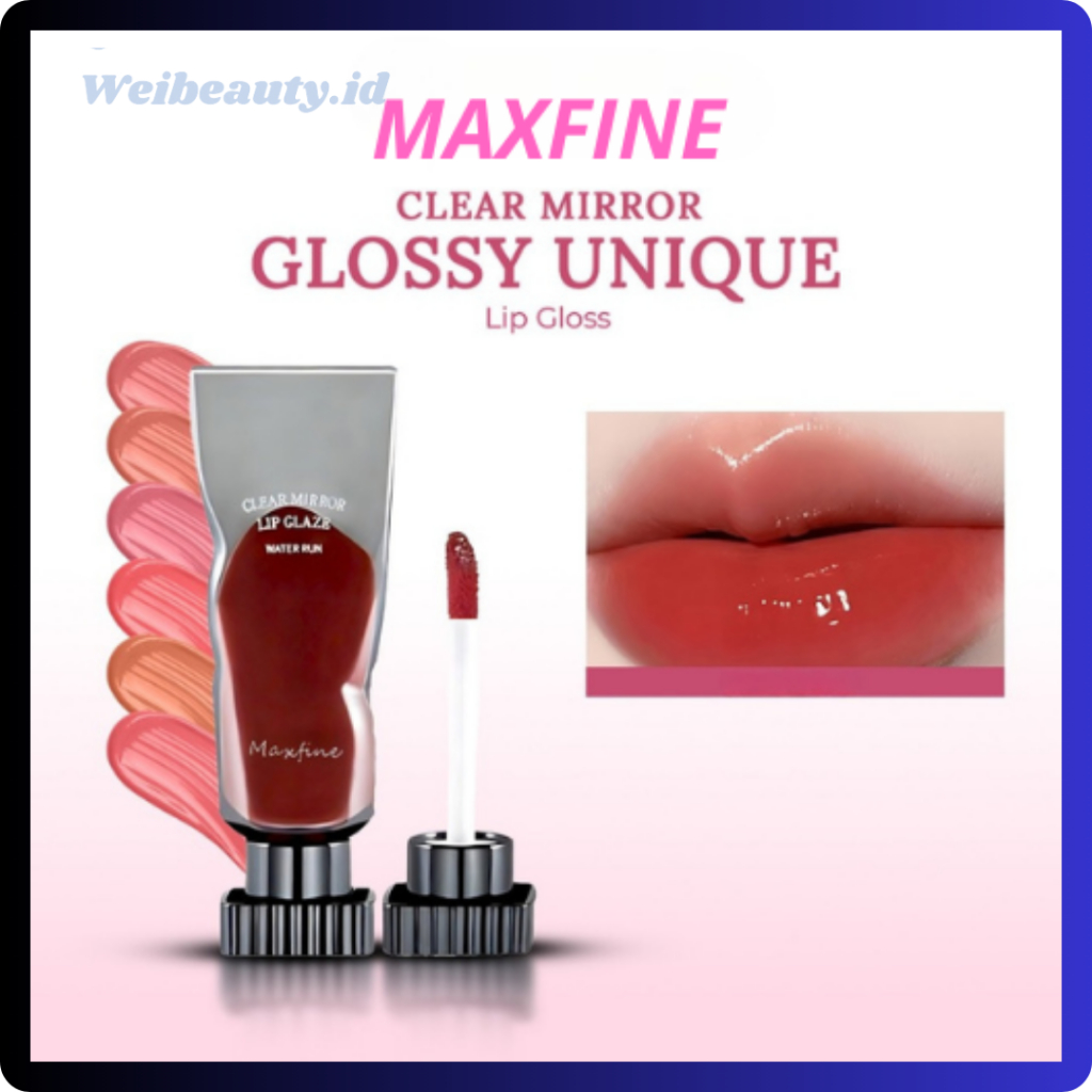 MAXFINE Lip Glaze Clear Mirror Water Run 6 Colors XX108