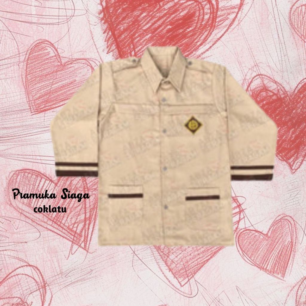 Baju Pramuka SD Perempuan Seragam Anak Siaga Lengan Panjang Coklat Susu Berkualitas