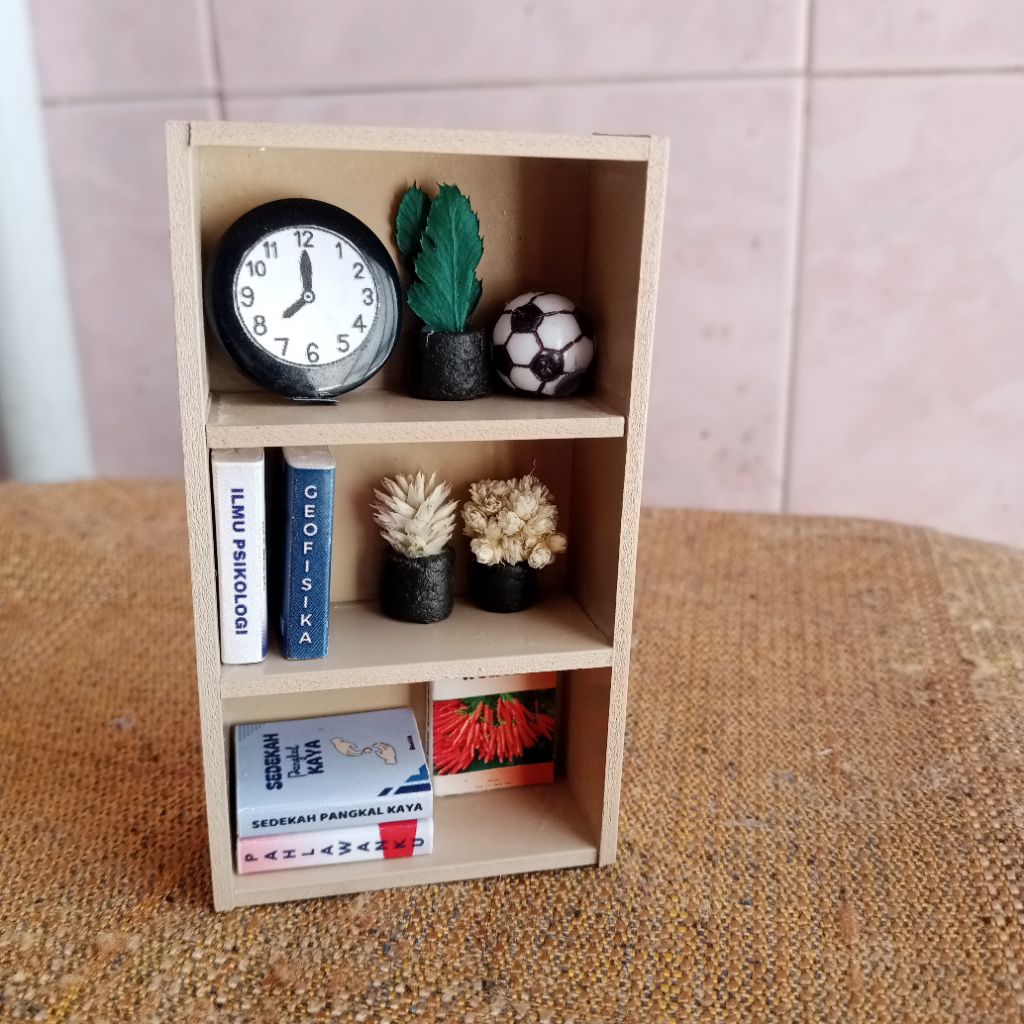 Rak buku termini mini | Miniatur rak buku |  Mohon baca deskripsi sampai selesai