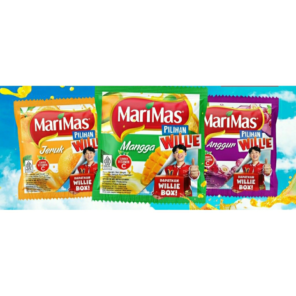 

6 Renteng MARIMAS ( Anggur, Jeruk nipis, Jeruk Oren, Mangga, Cincau, Melon)