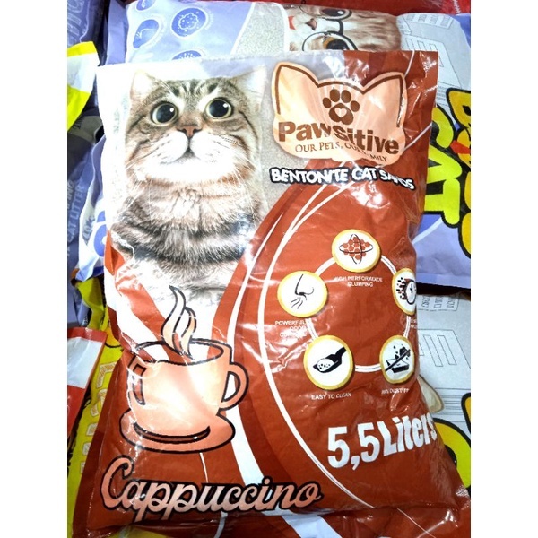 Pasir Pawsitive Kopi Pasir Kucing Gumpal Wangi Catsand Cappucino 5,5L / 5,5liter / 5500ml