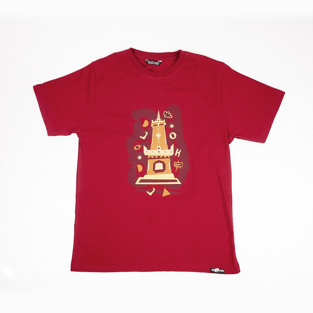 Dagadu Kaos Anak 7 - 14 Tahun Tugu Floating - Merah Maroon