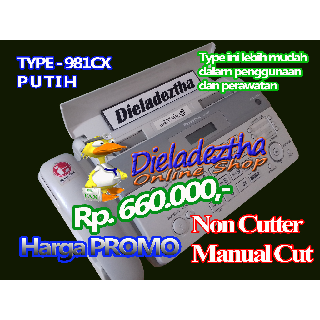 Mesin Fax Panasonic Non Cutter (Manual cutter) Second Fungsi Normal