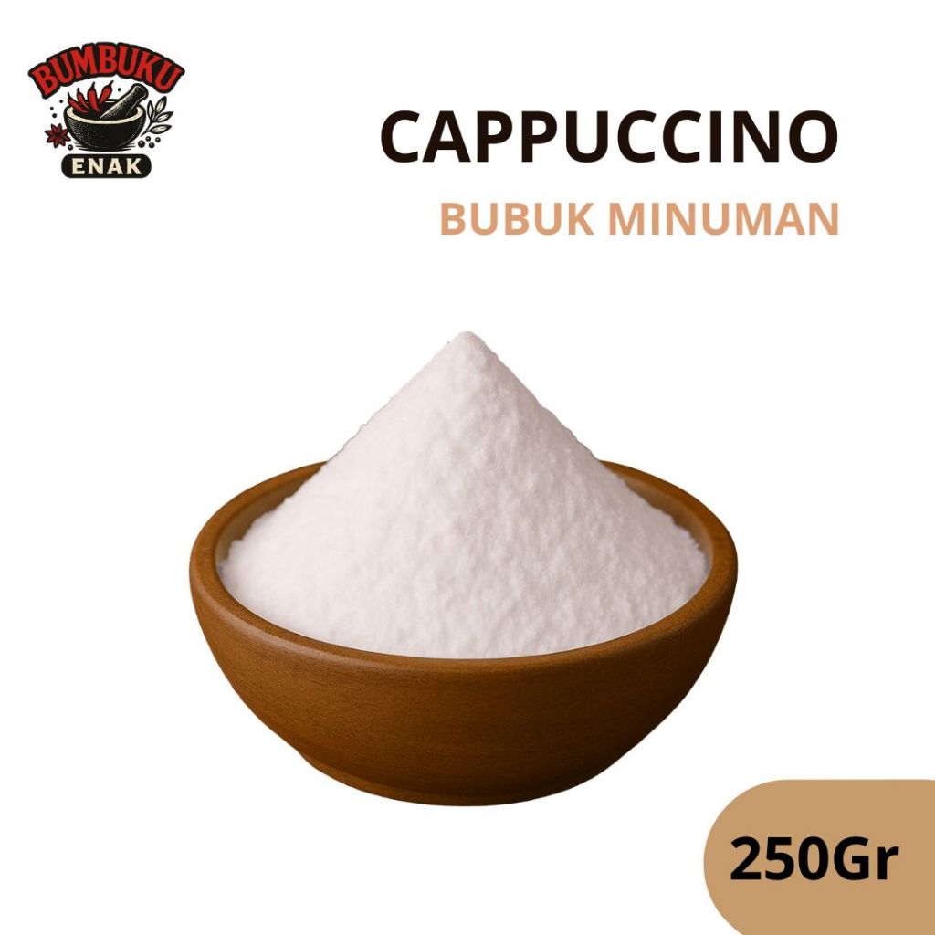 

Bubuk Minuman Rasa Cappuccino 250gr – Powder Kopi Creamy untuk Cafe, Es Cappuccino & Hot Drink
