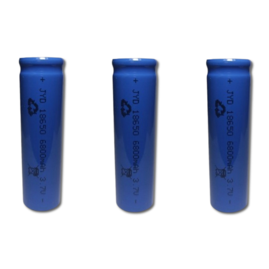 Shoporenku Paket Hemat Baterai 18650 Flattop Biru 6800Mah Li-Ion Batre Kipas Angin Portabel