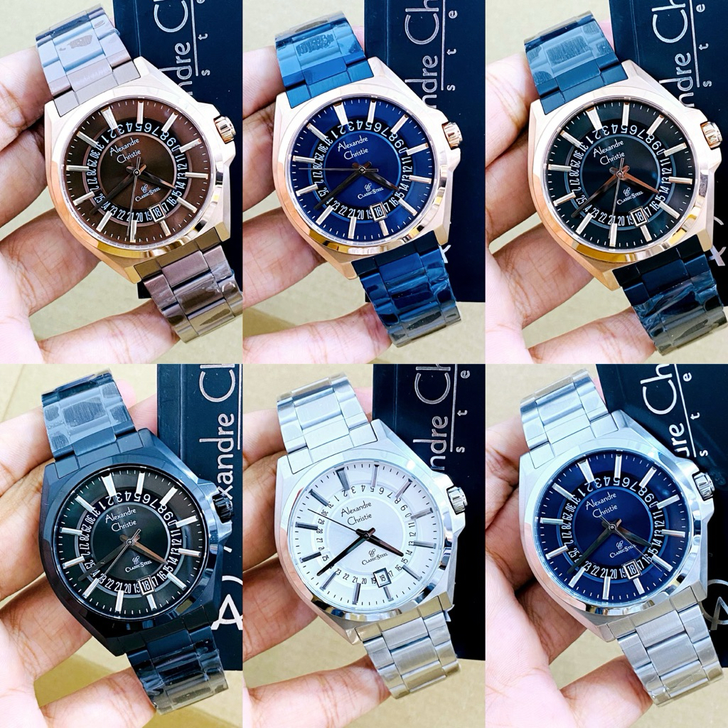 JAM TANGAN PRIA ALEXANDRE CHRISTIE AC 8688 AC8688 BROWN ROSEGOLD ORIGINAL