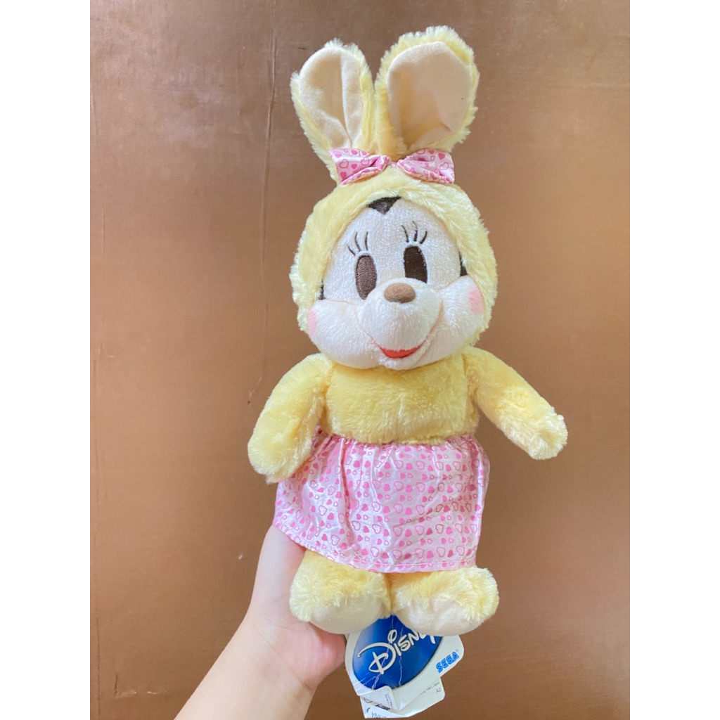 Boneka Karakter Minnie Mouse kostum Bunny Kuning size 35cm Original / Boneka Minnie Mouse Disney / B