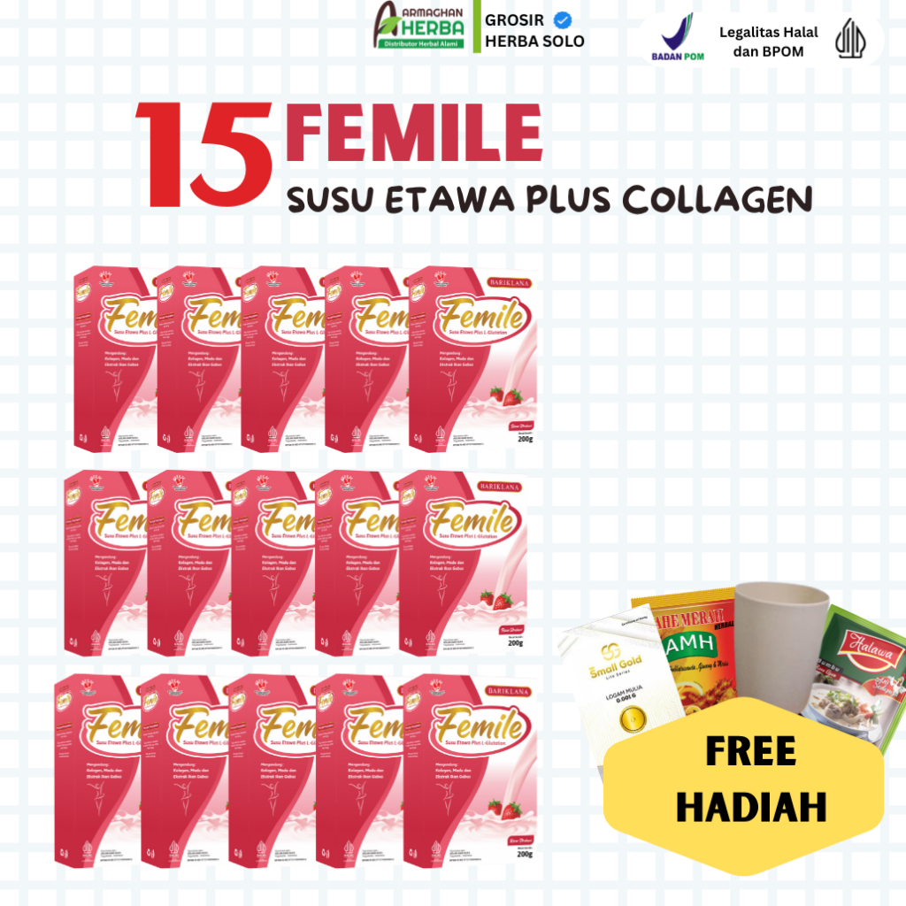 

[ PAKET 15 BOX ] FEMILE Susu Kambing Etawa Plus L Glutation dan Collagen | Nutrisi Kecantikan Kulit tampak Lebih Bersinar