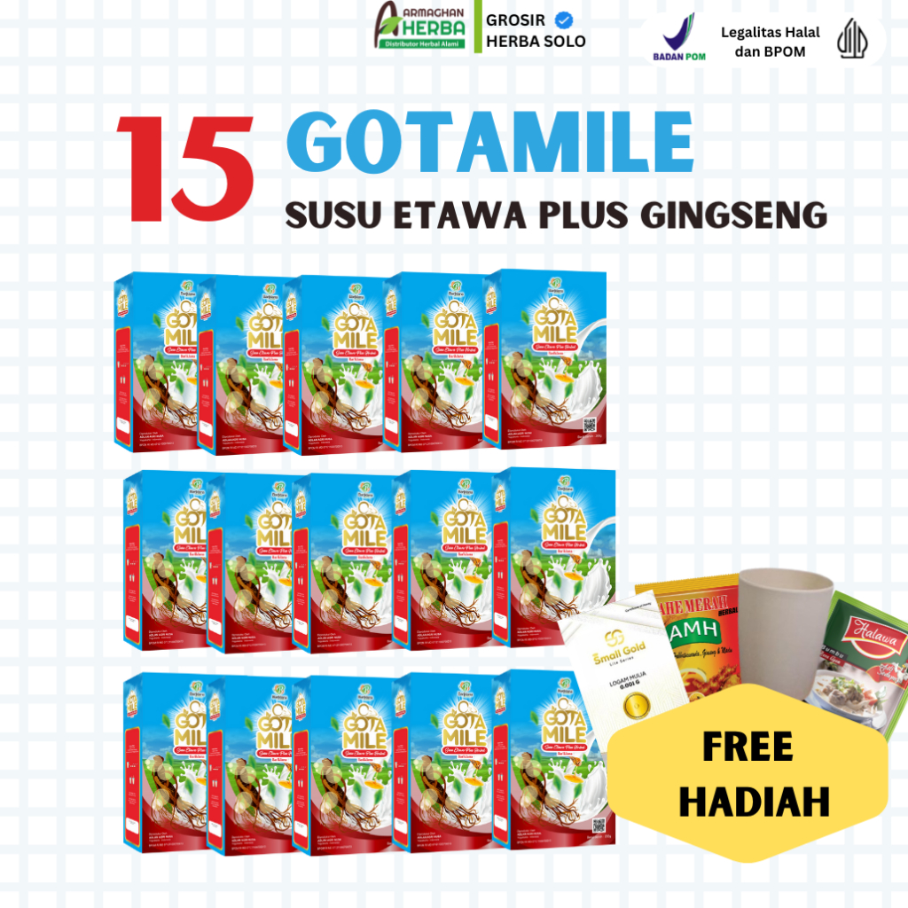 

[ PAKET 15 BOX ] GOTAMILE Susu Kambing Etawa Plus Ginseng | Nutrisi Penambah Stamina dan Kekuatan Tubuh