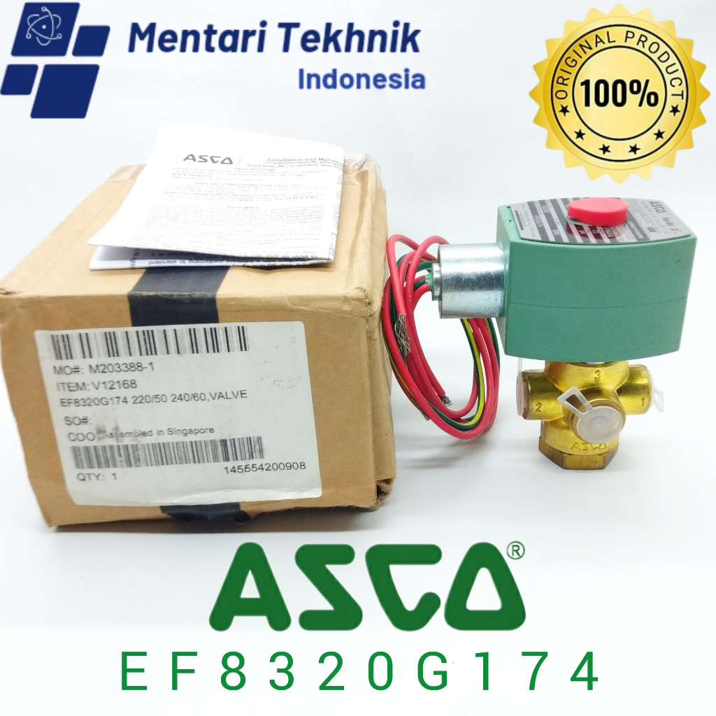 EF8320G174 ASCO Solenoid Valve 3way 1/4'' 120V Universal Operation