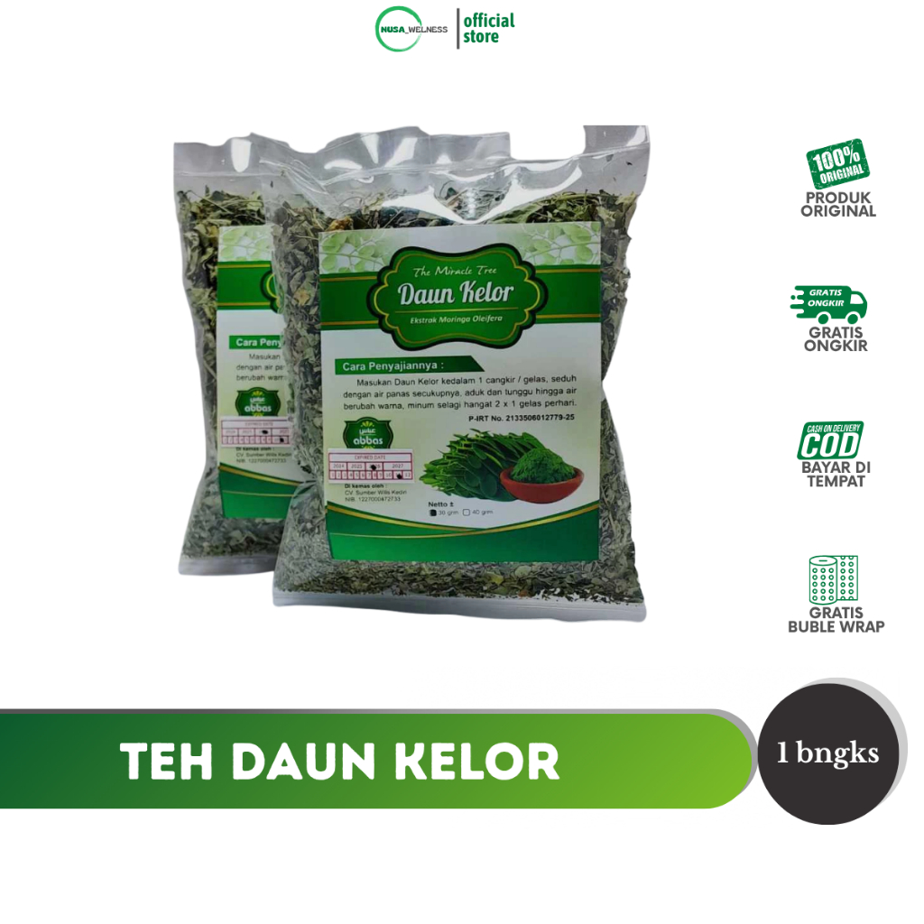 

DAUN KELOR KERING SIAP SEDUH – teh daun kelor curah | kemasan bening | kaya antioksidan & nutrisi | cocok untuk terapi herbal