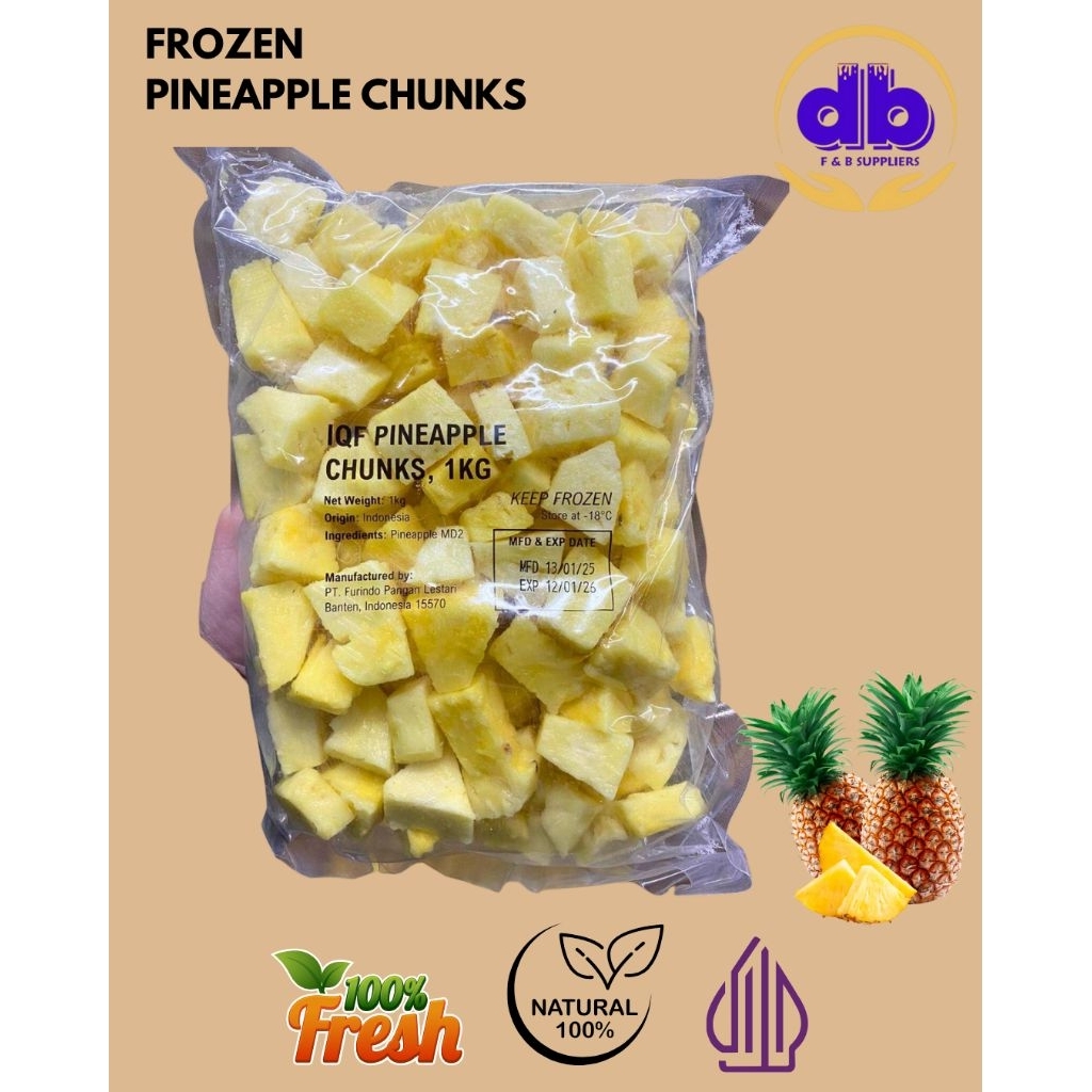 

Buah Nanas Beku Cayenne | Frozen Pineapple Cayenne (IQF) 500gram