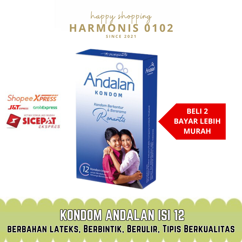 Kondom Andalan isi 12 pcs Bergerigi Berulir Berkontur Bintik Bintil Beraroma Romantis
