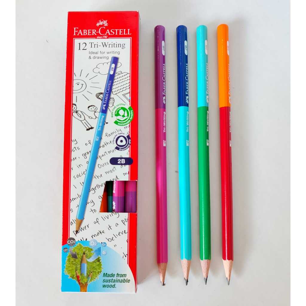 

Pensil 2B Faber Castell 311808 TRI-WRITING 2B Pensils ( SATUAN )