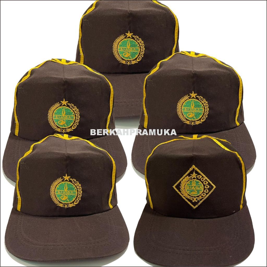 Topi Pramuka Siaga Putra Putri TOPI PRAMUKA SD Bordir Lis Kuning Premium