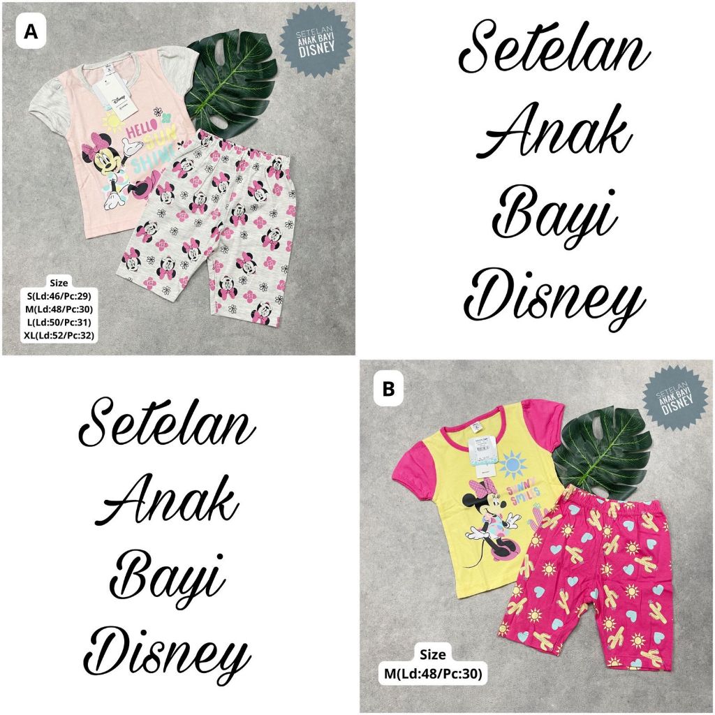 SETELAN ANAK CEWEK BAYI DISNEY BRANDED MATAHARI