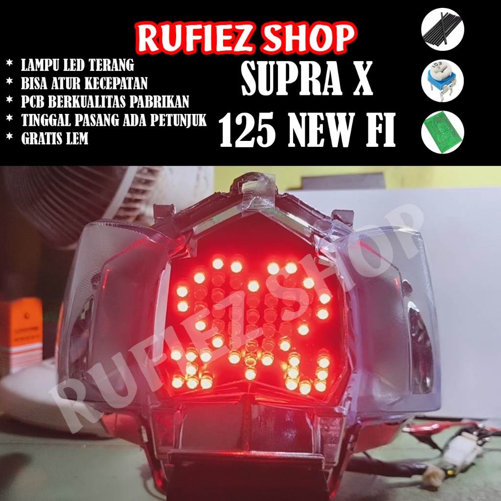 Stoplamp running supra x 125 new fi I Love U 8 mode otomatis 2013-2025 Lampu Belakang Supra X 125 ne