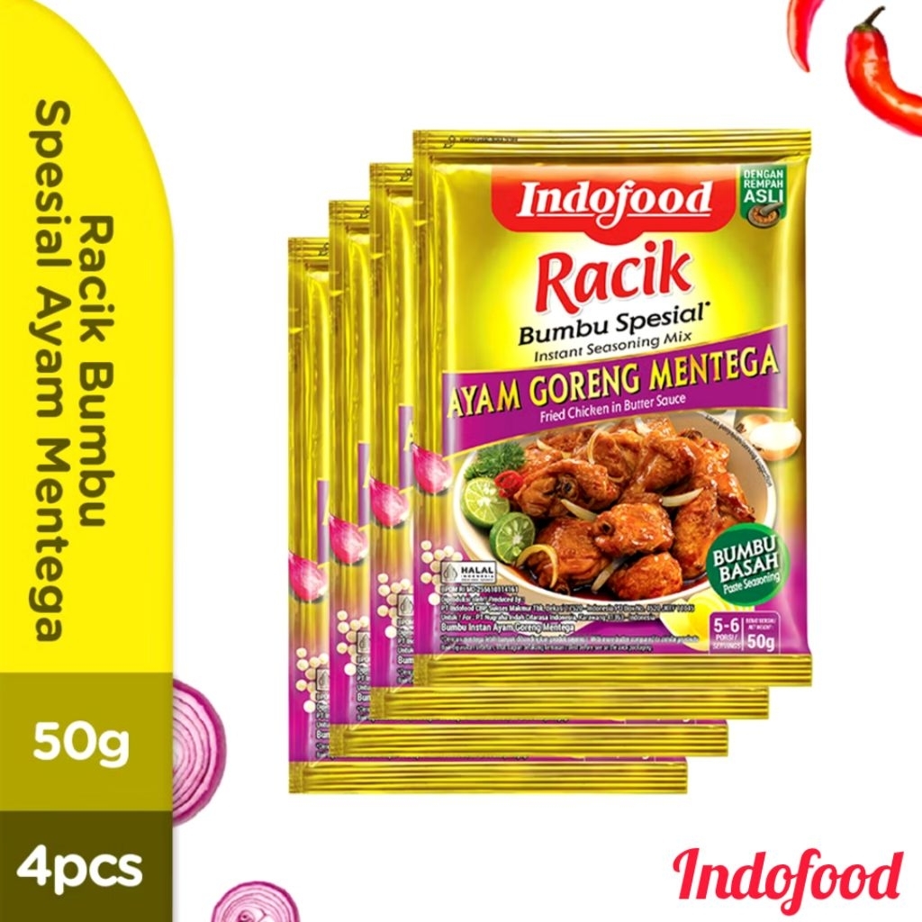 

Racik Bumbu Spesial Ayam Goreng Mentega 50gr x 4 Pcs