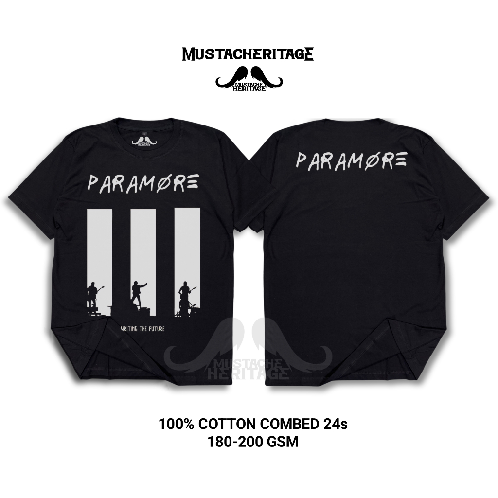 Mstc Hrtg Kaos Band Paramore Waiting Hitam Tshirt Vintage Pria Tebal 24s