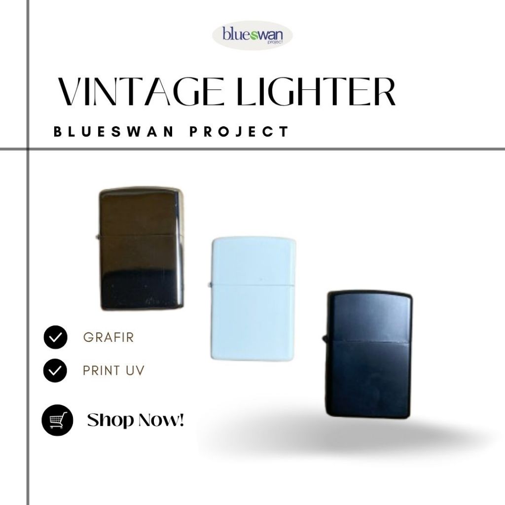 Blueswan Lighter || Vintage Lighter || Custom Lighter ||Print UV || Grafir