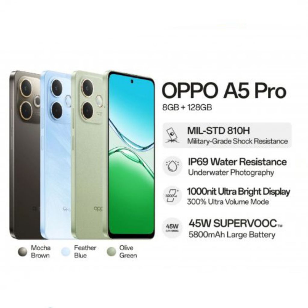 HP OPPO A5 PRO 8/128 GB - OPPO A5 PRO RAM 8GB ROM 128GB GARANSI RESMI