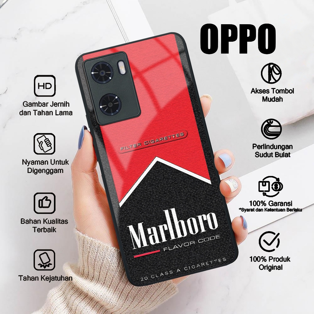 Case Oppo A77S A57 2022 A57 4G Casing Hp Oppo A57 5G A57 4G A77S Motif ROKOK Softcase Glass Glossy A
