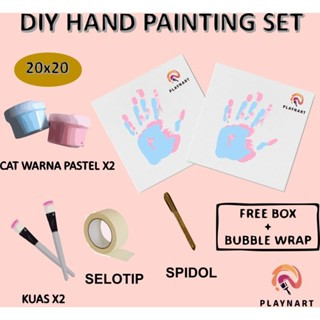 

DIY Hand Painting Kit 1set Kanvas Board Couple / Kanvas Lukis Cap Tangan Pasangab 20x20 20x30