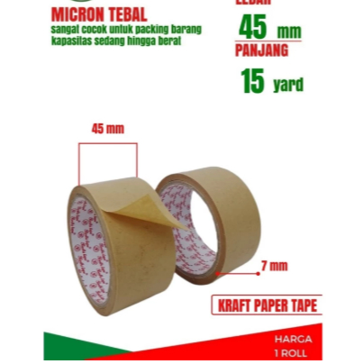 

LAKBAN KERTAS KRAFT PAPER TAPE 45MM X 15YARD BODHI TAPE ROLL
