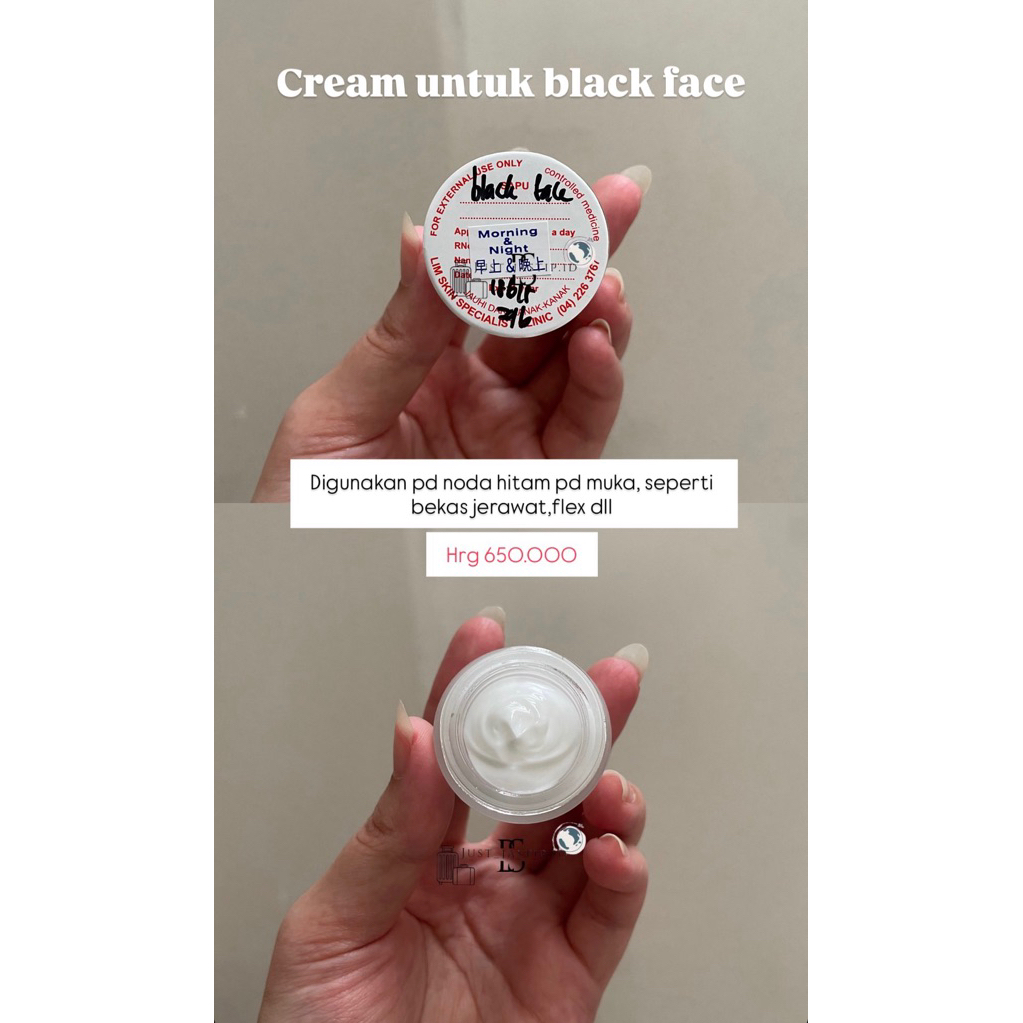 cream black face lim skin (PO PENANG)