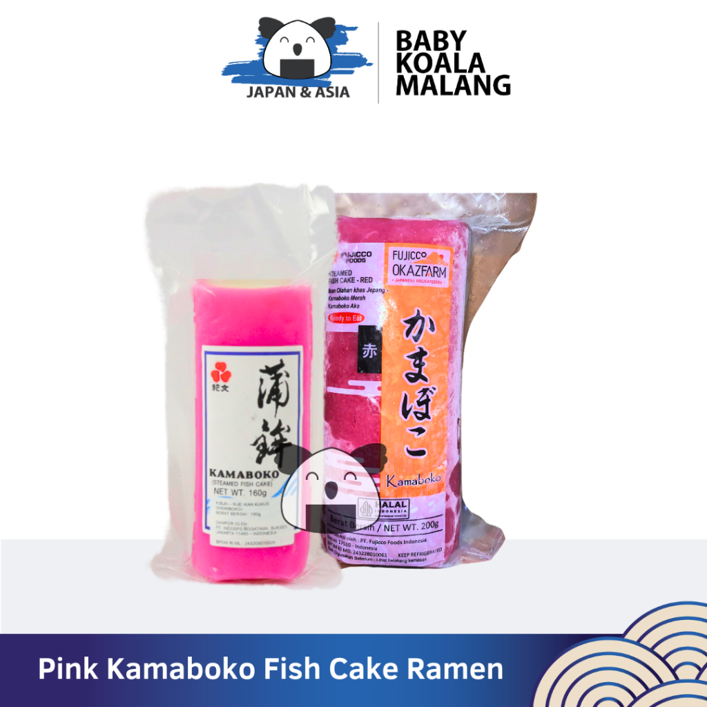 

KAMABOKO PINK Fish Cake 160 g │Tempura Ikan Surimi Import Topping Ramen Seperti Narutomaki -BKM