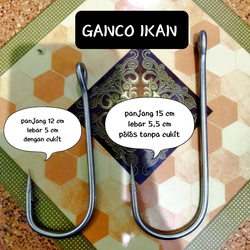 GANCU IKAN - GANCO IKAN STAINLESS BESAR 15 X 5,5 cm
