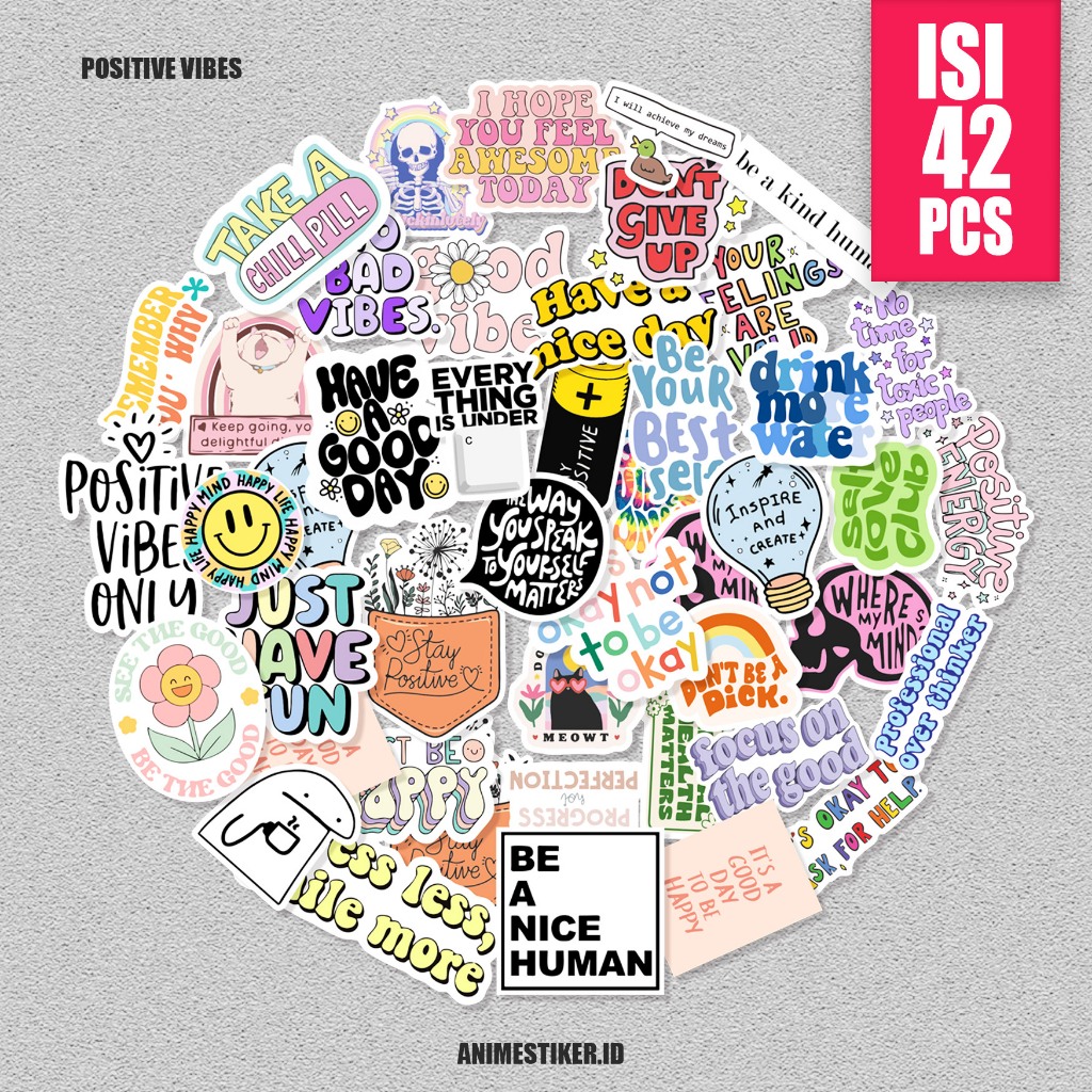 

stiker sticker pack POSITIVE VIBES Aesthetic Paper Vinyl- untuk Laptop, Motor, dan Helm - Paper Stationerystiker anime stiker estetik stiker pack stiker motor stiker laptop stiker aesthetic stiker dinding band estetik
