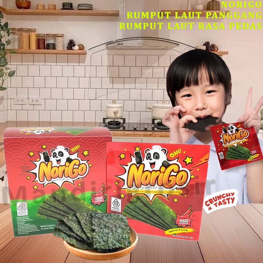 

Rumput Laut Panggang * Norigo * Rumput Laut Rasa Pedas * 1box Isi 12pcs