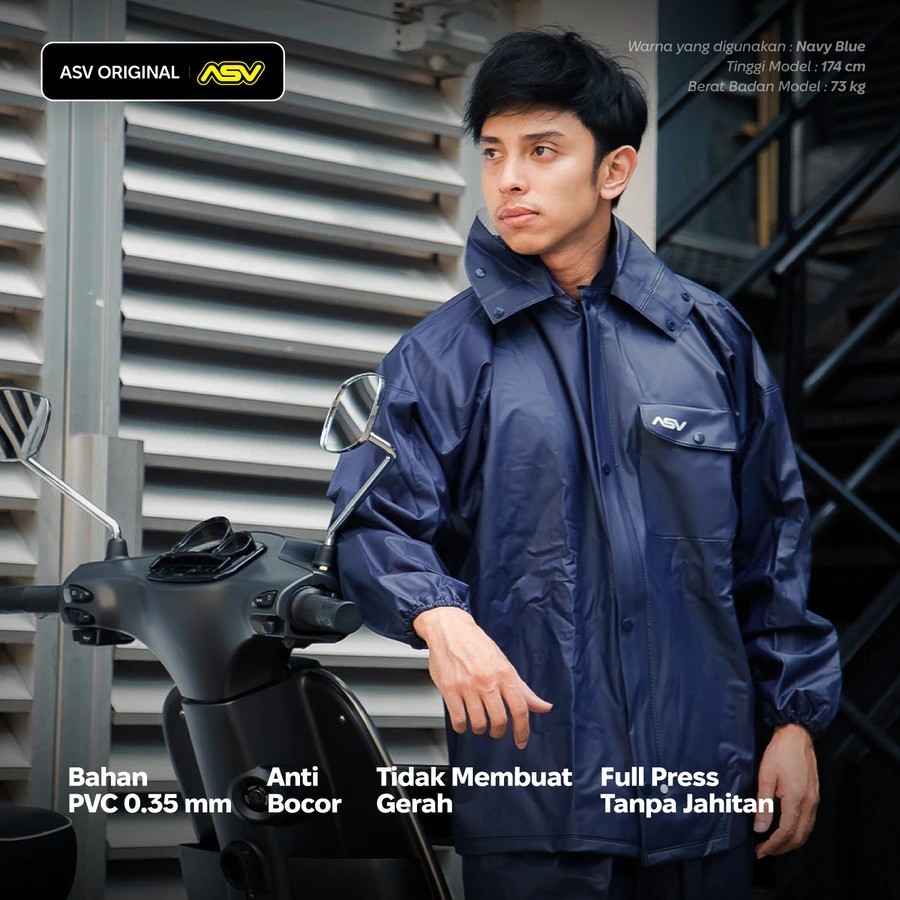 as Hujan ASV ORIGINAL/Mantel Mantol ASV Ori karet anti rebes dan sobek/Setelan Jaket Celana Jas Huja
