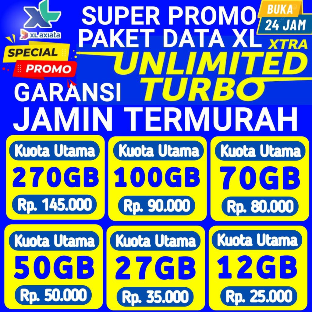 HOTPROMO KUOTA XL 270GB FULL INTERNET XL - PAKET DATA XL COMBO FLEX MURAH