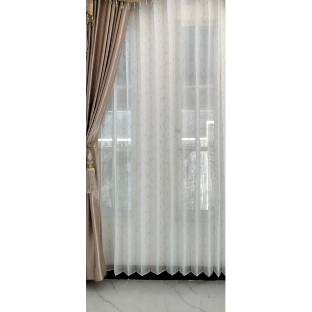 vitrase gorden putih transparan Daleman/lapisan gorden mewah serat minimalis