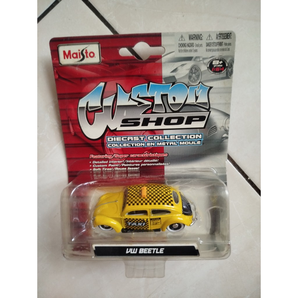 MAISTO CUSTOM SHOP - VW BEETLE TAXI YELLOW #15504