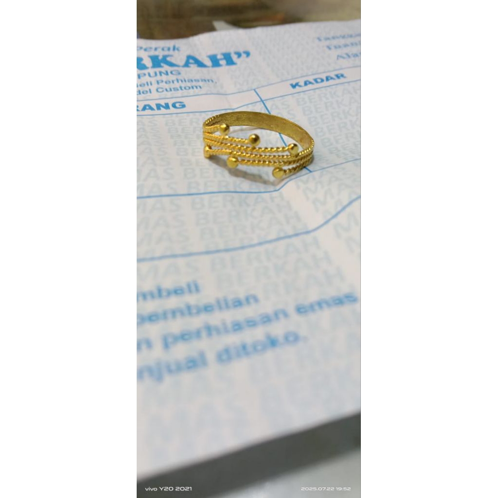 Cincin Emas Muda/ Cincin Emas 1 Gram/ Cincin Lilit