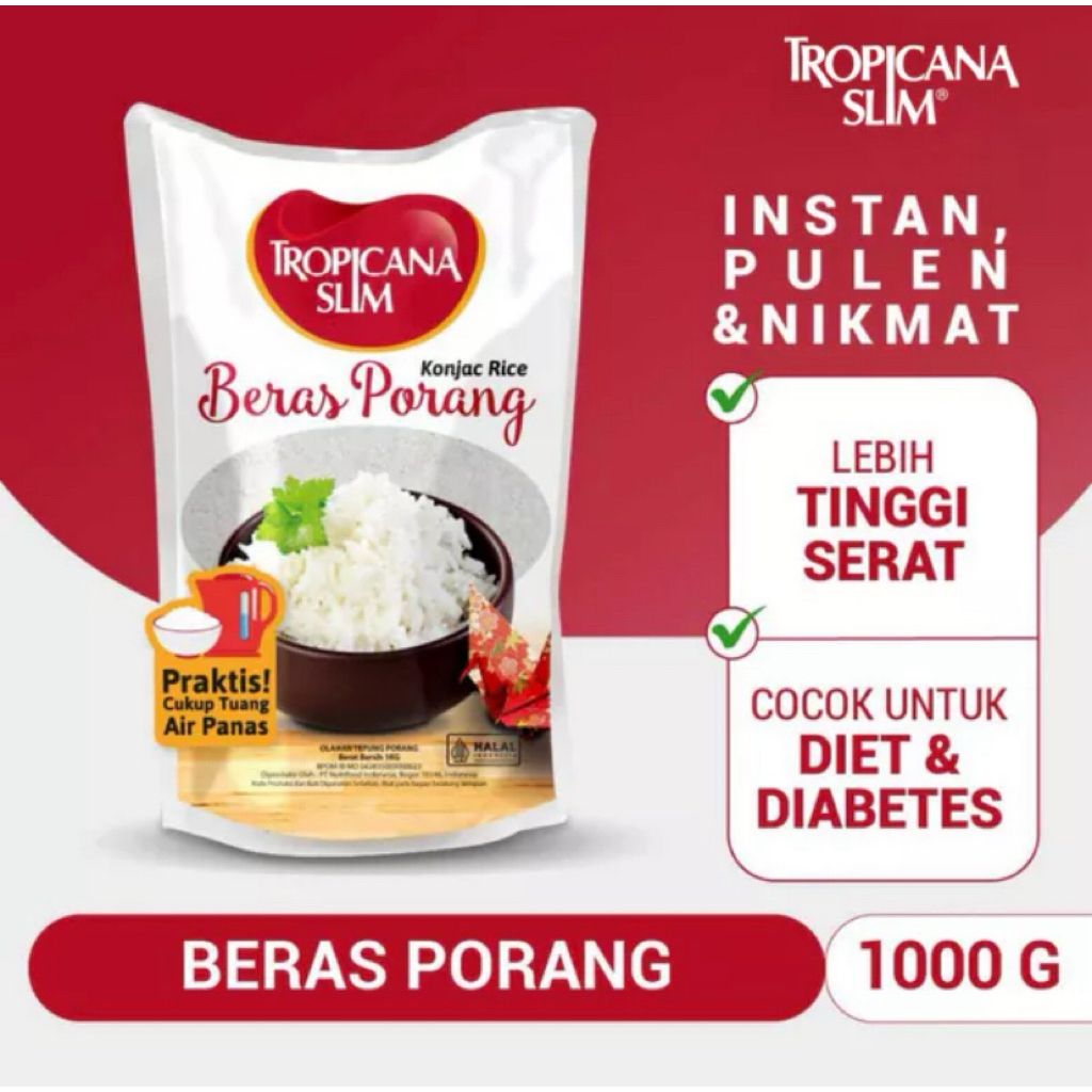 

Tropicana Slim Beras Porang 1 kg – Nasi Sehat Rendah Kalori, Praktis & Halal
