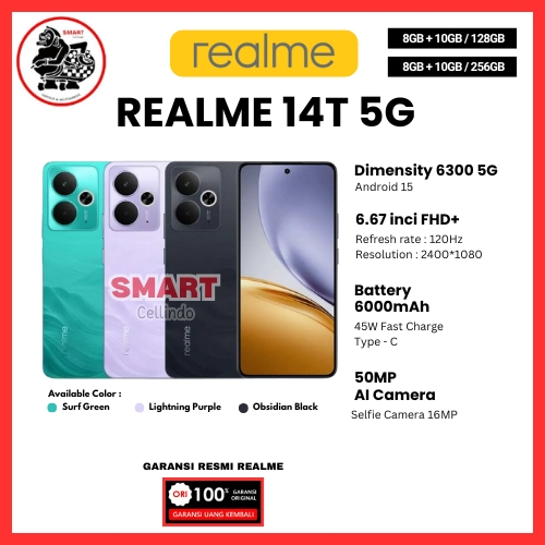 HP REALME 14T 5G 8/256GB, 14T 5G 8/128GB, 13 5G 12/256GB, 13 8/256GB & 13 8/128GB (GARANSI RESMI)