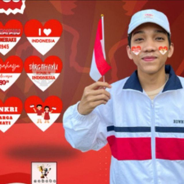 

[10 Pcs] Stiker Pipi Bendera Merah Putih Motif Hati love I love indonesia