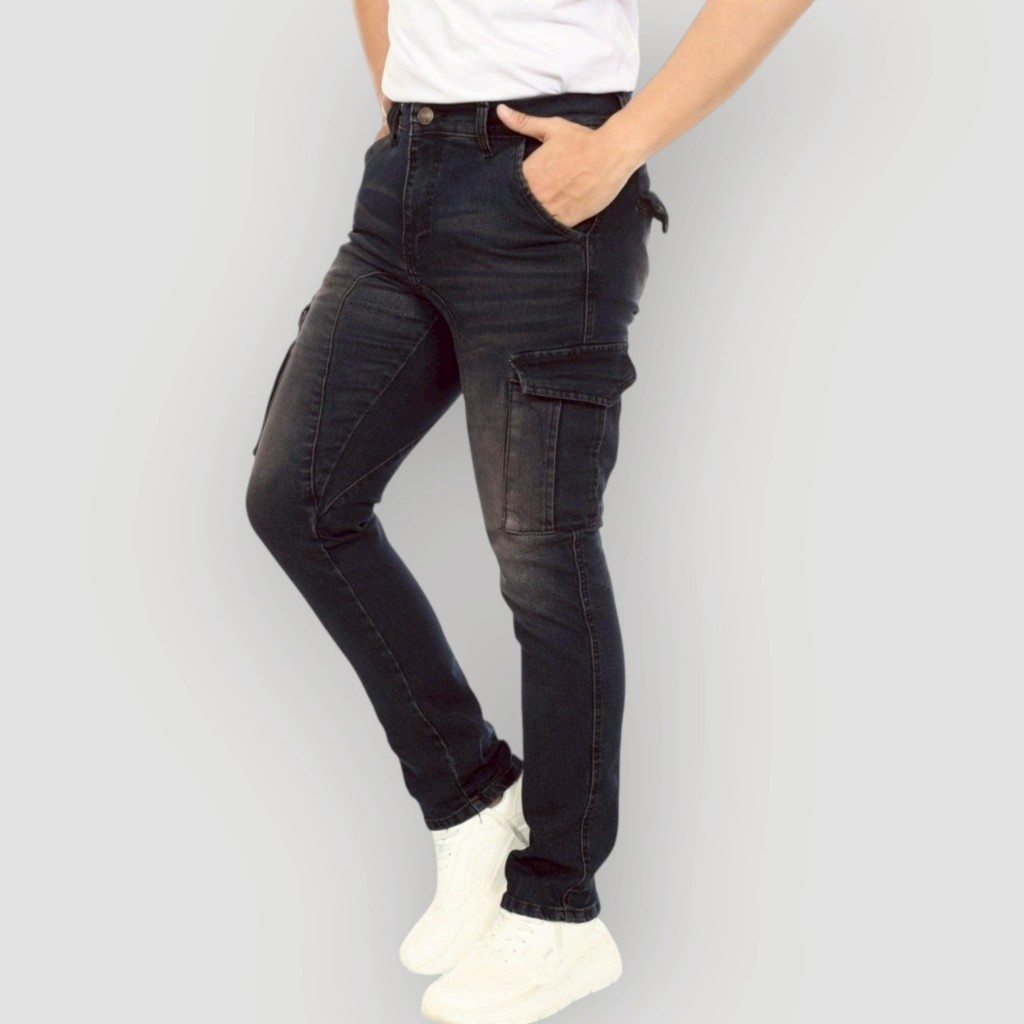 WOKER - Celana Jeans Cargo Pria Denim / Catha Baggy Jeans Panjang Terbaru S.M.L.XL