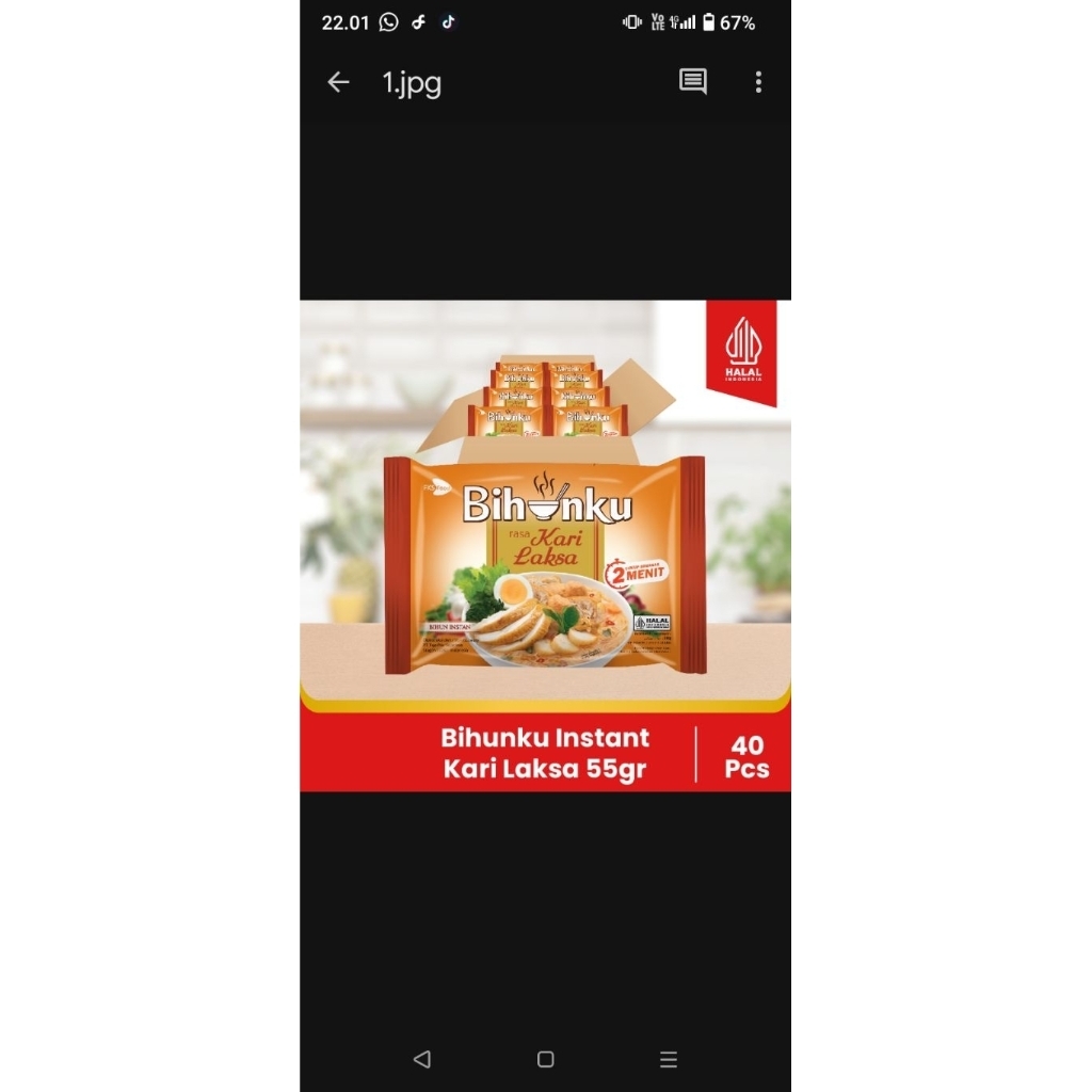 

Bihunku Instan - Kari Laksa - 1 Karton - 40 Pcs - 55gr