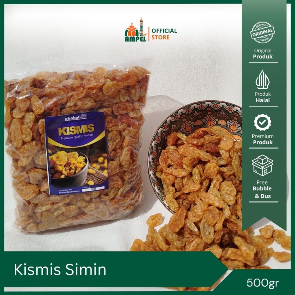 

Kismis Simin Asam Manis 500 gram Kismis Arab Cemilan Enak dan Murah Oleh Oleh Haji dan Umroh