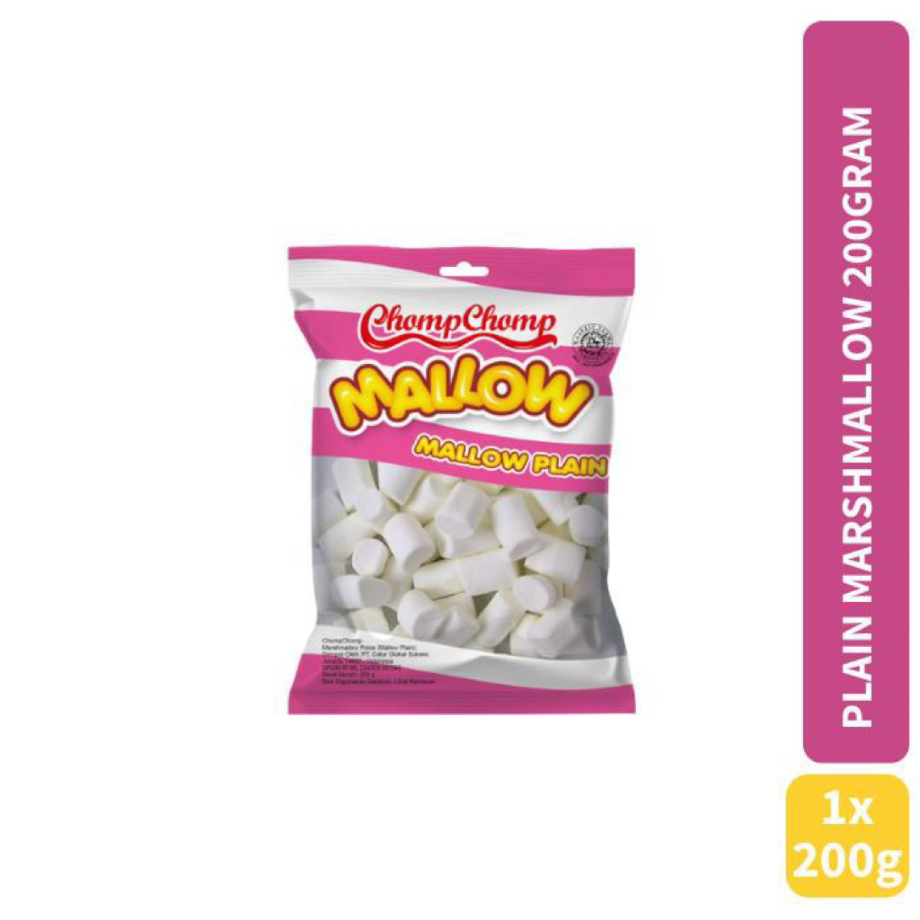 

Marshmallow Chomp Mallow Plain 200 gr / Marshmallow Tube Sate Marshmallow Snack Anak